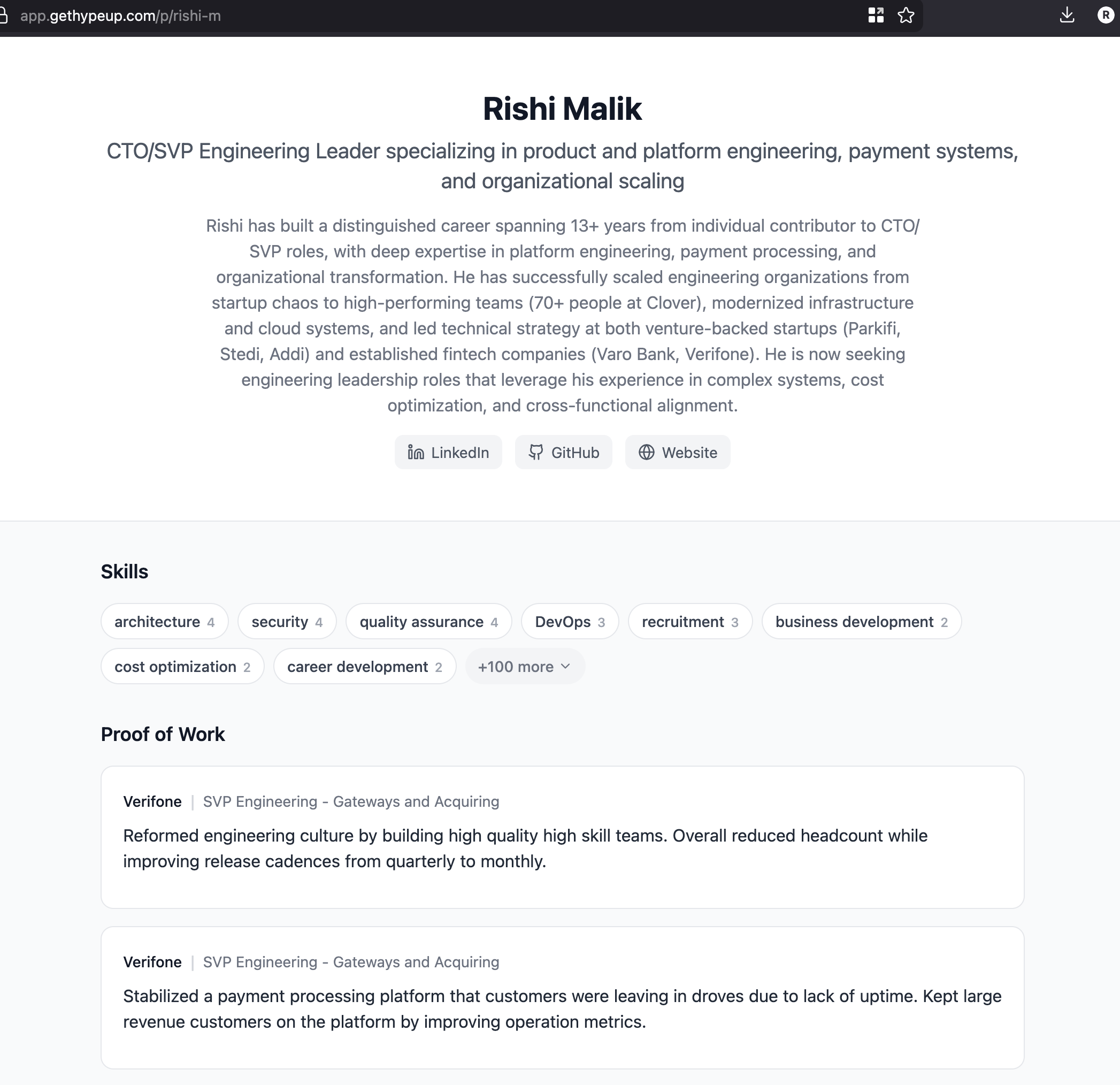 Proof of Work Portfolio